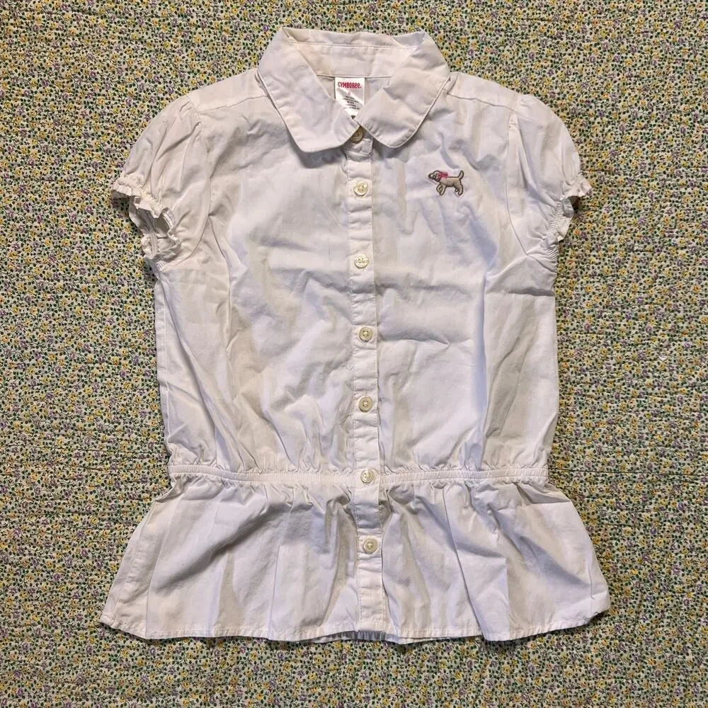 GYMBOREE GIRLS WHITE COLLAR TOP SIZE 8